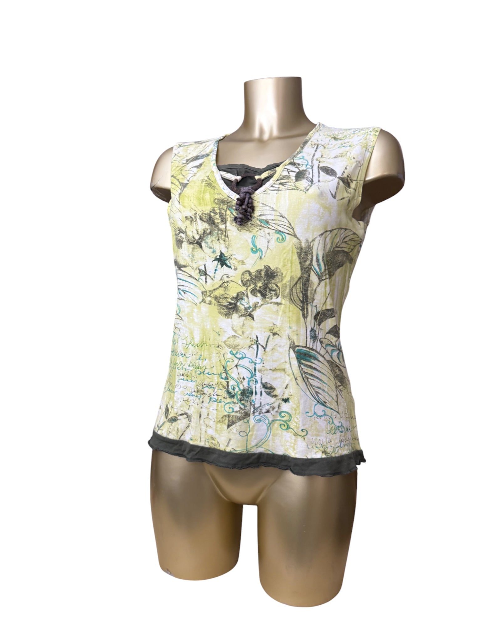 Green graphic tank top (L)