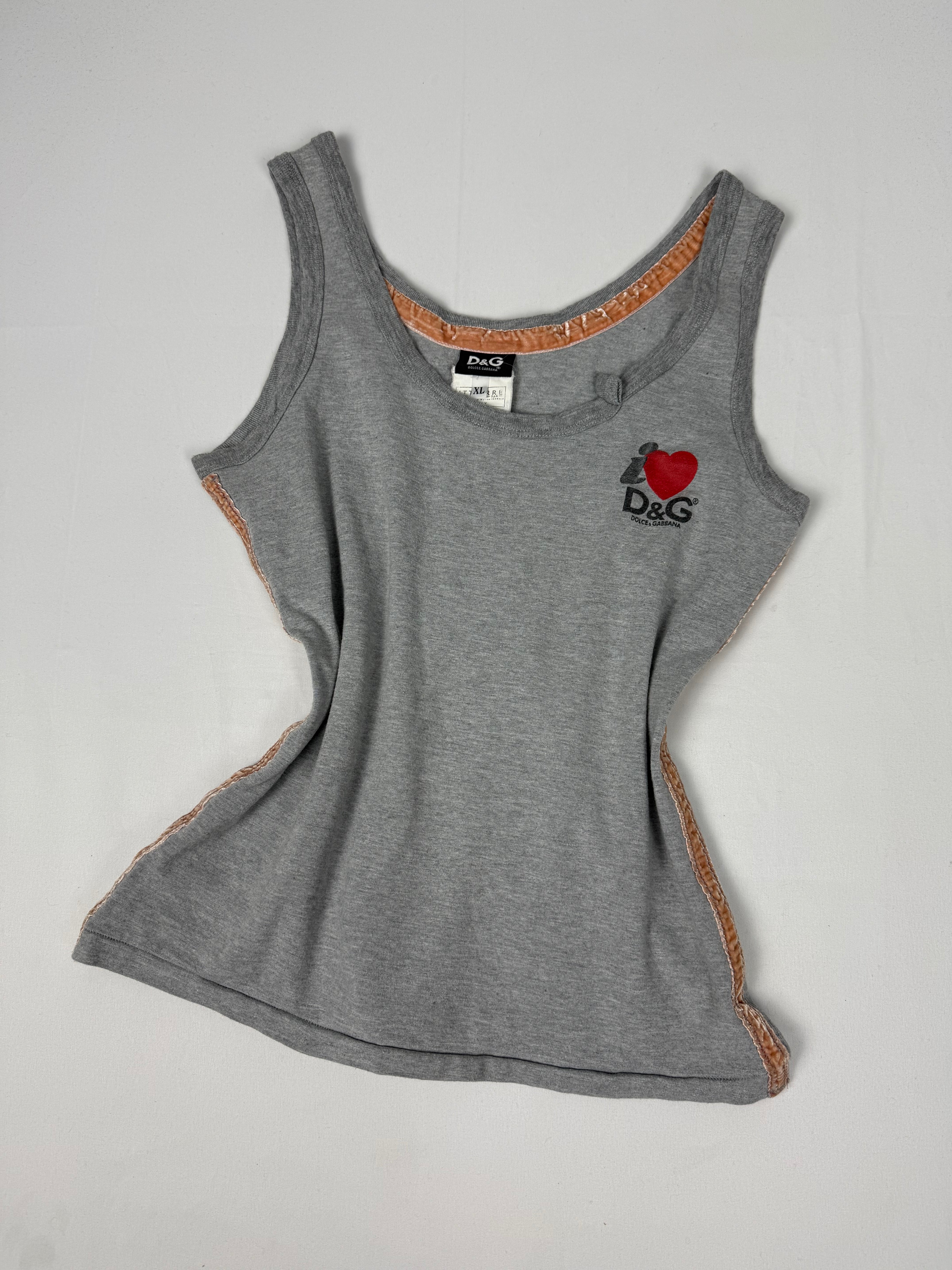 Grey logo cotton tank top (XL)