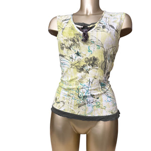 Green graphic tank top (L)