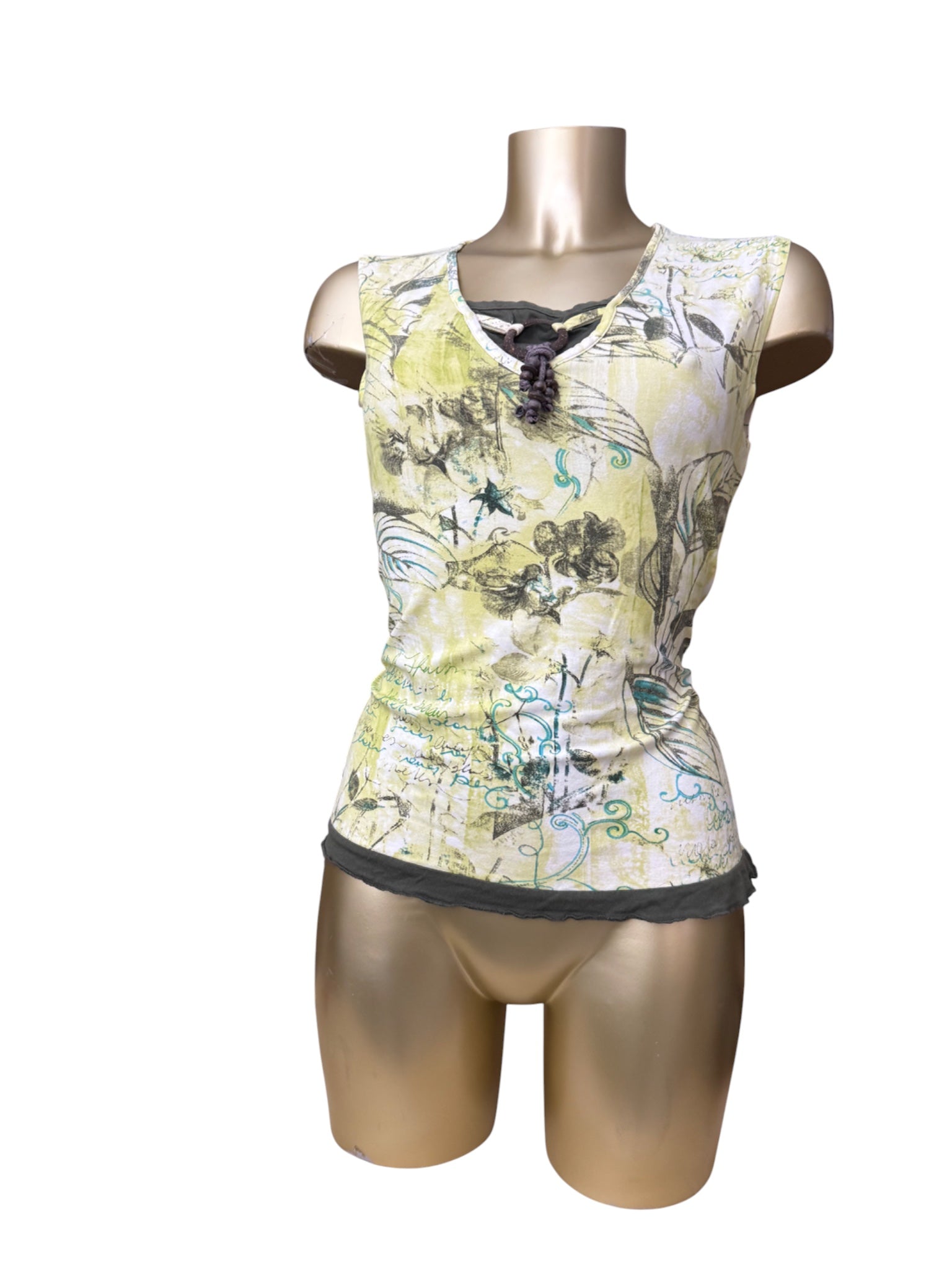 Green graphic tank top (L)