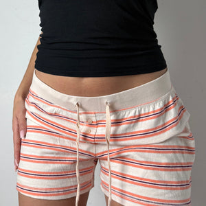 Orange striped low rise cotton mini short (L/XL)