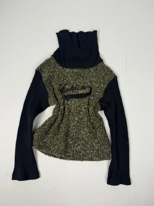 Khaki turtleneck jumper (XS)