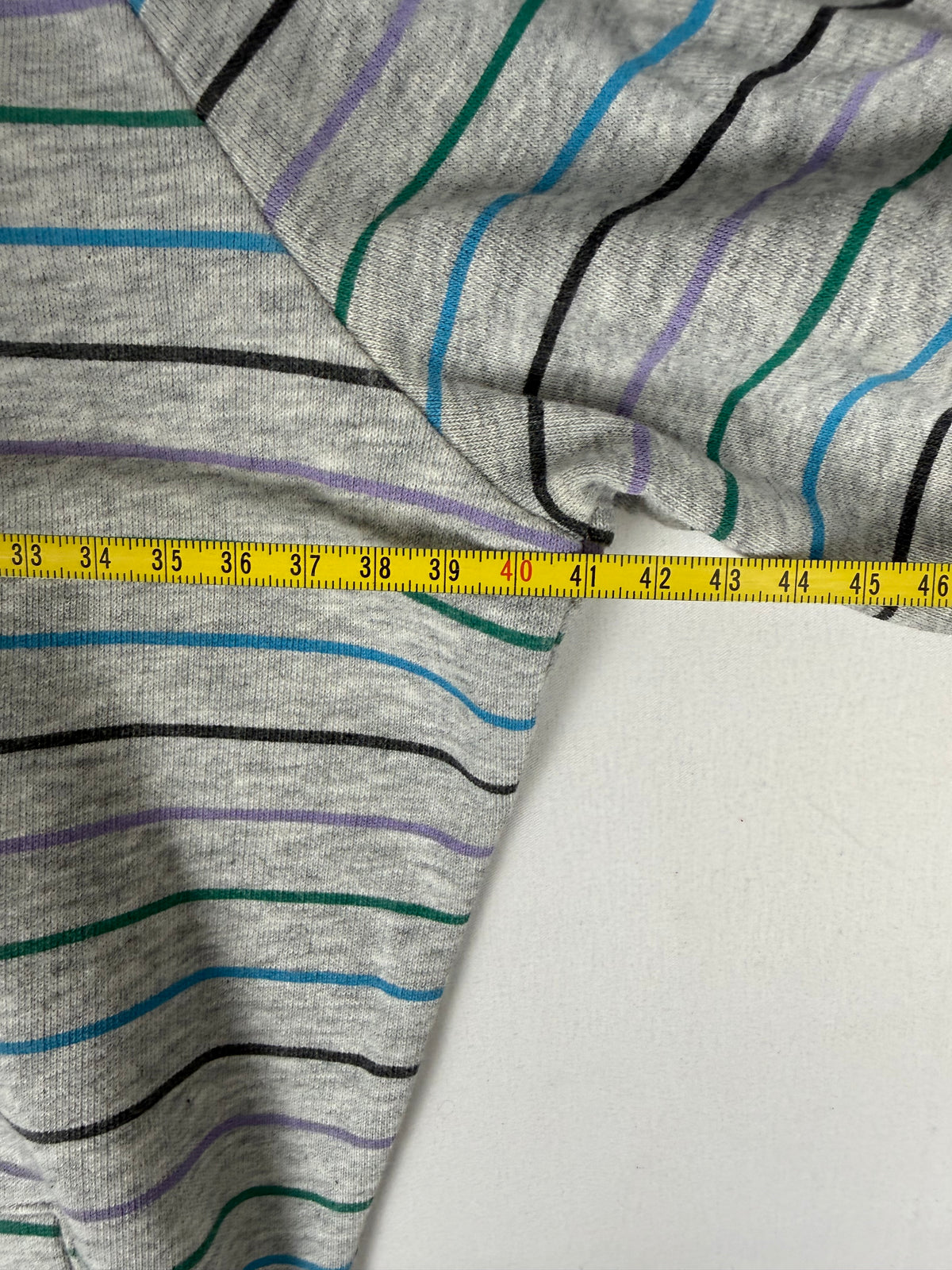 Grey striped zip up thigh neck sweatshirt (XS)