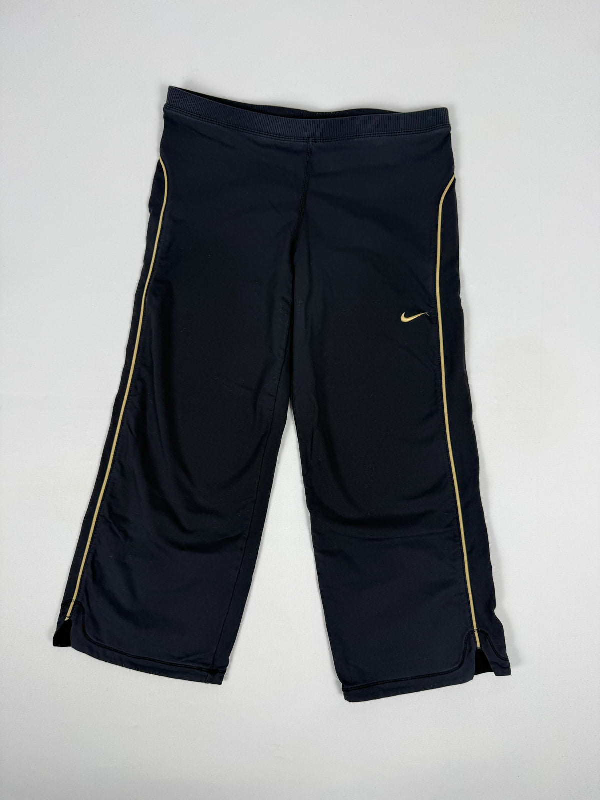 Pantalon droit taille basse en jean noir (XS)