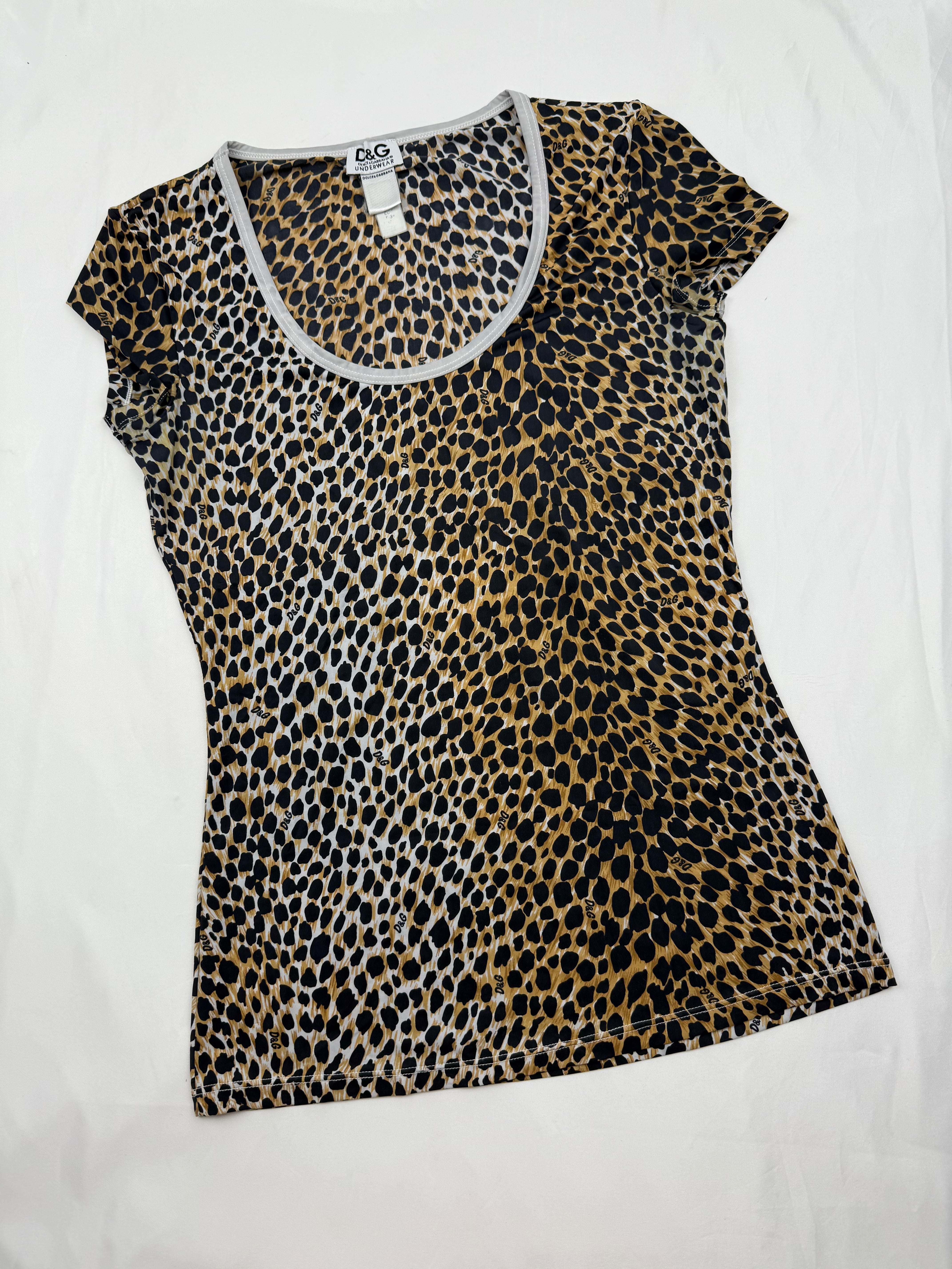 Panther print lycra tight fit tee (XS/S)