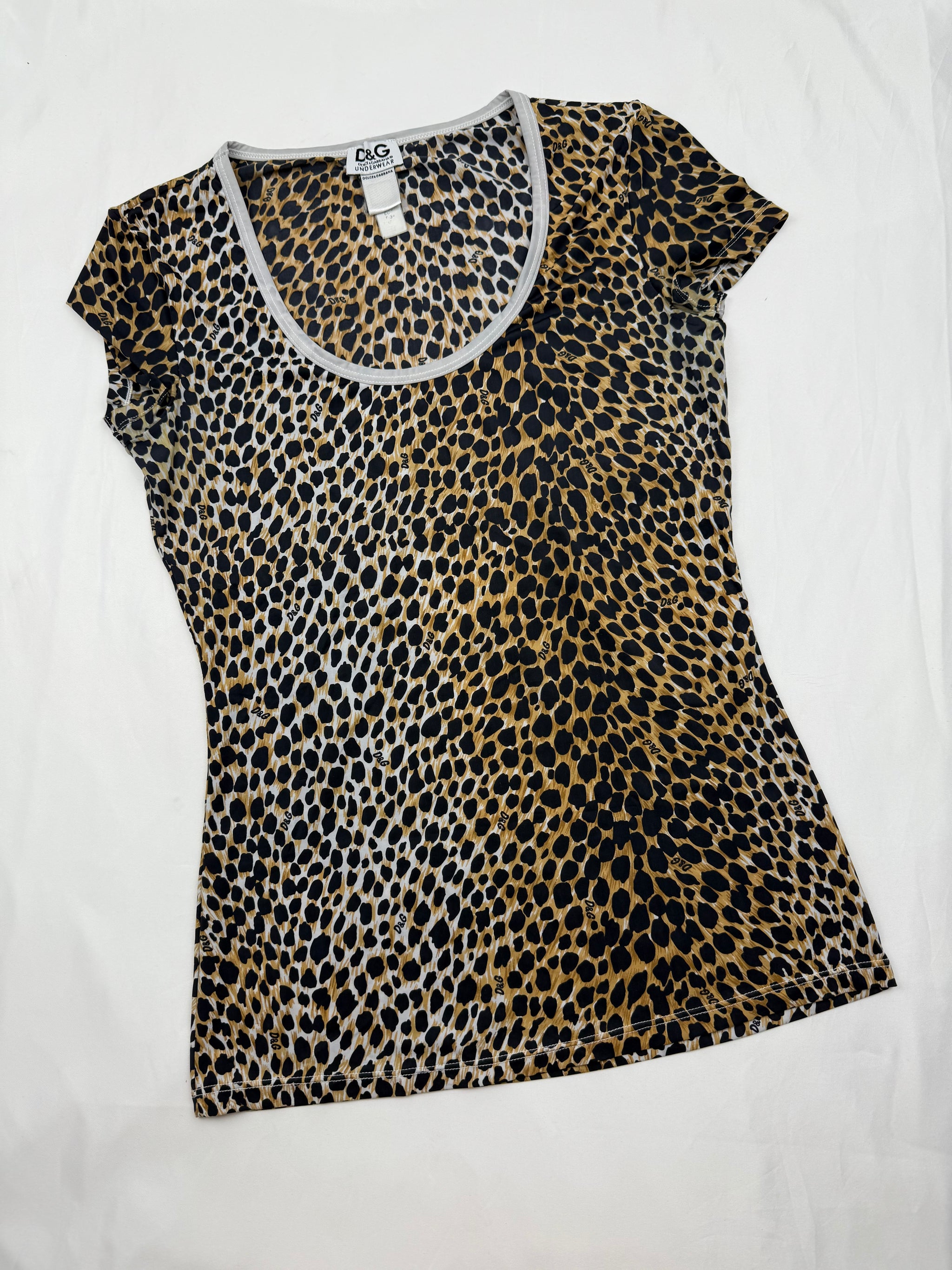 Panther print lycra tight fit tee (XS/S)