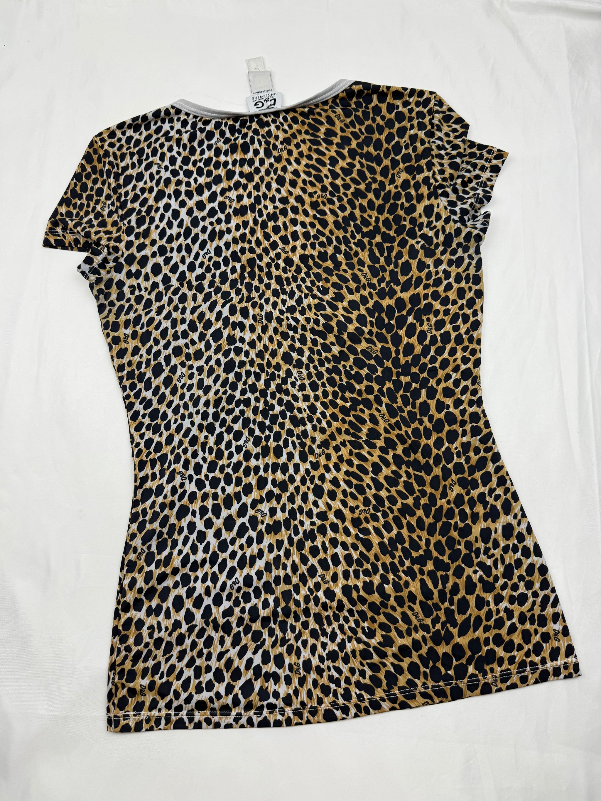 Panther print lycra tight fit tee (XS/S)