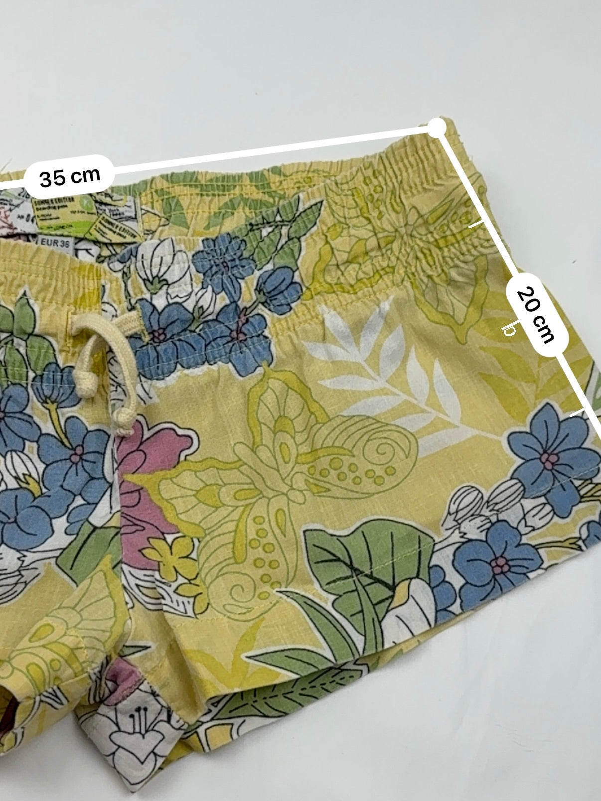 Yellow floral low rise mini short (XS/S)