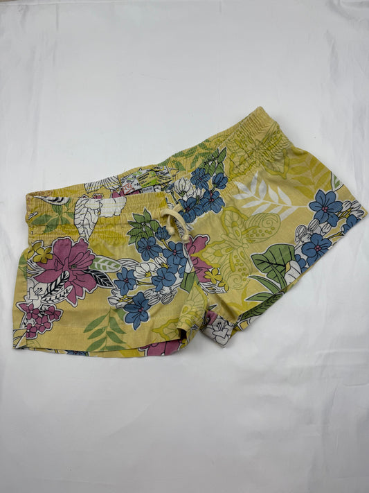 Yellow floral low rise mini short (XS/S)