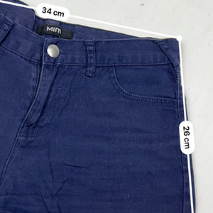 Navy blue cotton mid rise mini short (XS)