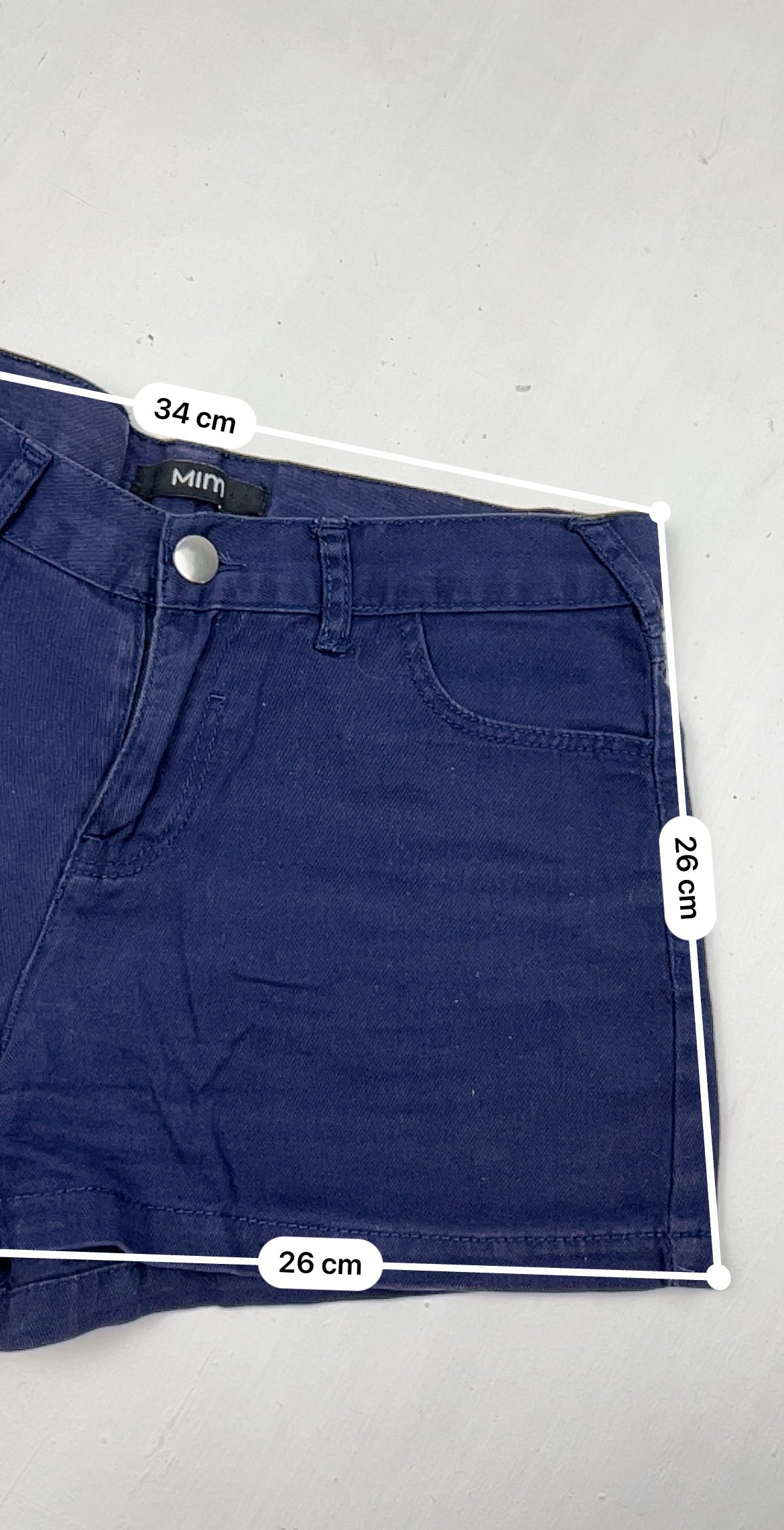 Navy blue cotton mid rise mini short (XS)
