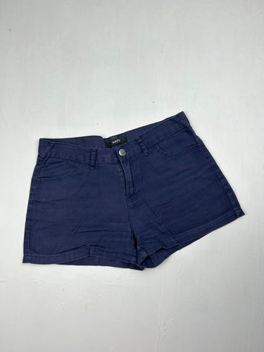 Navy blue cotton mid rise mini short (XS)