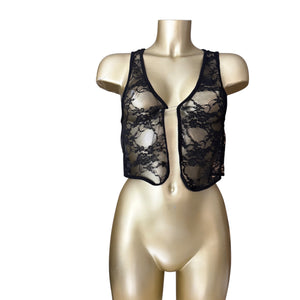 Black lace see trough bolero top (S/M)
