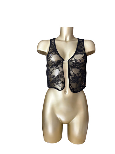 Black lace see trough bolero top (S/M)
