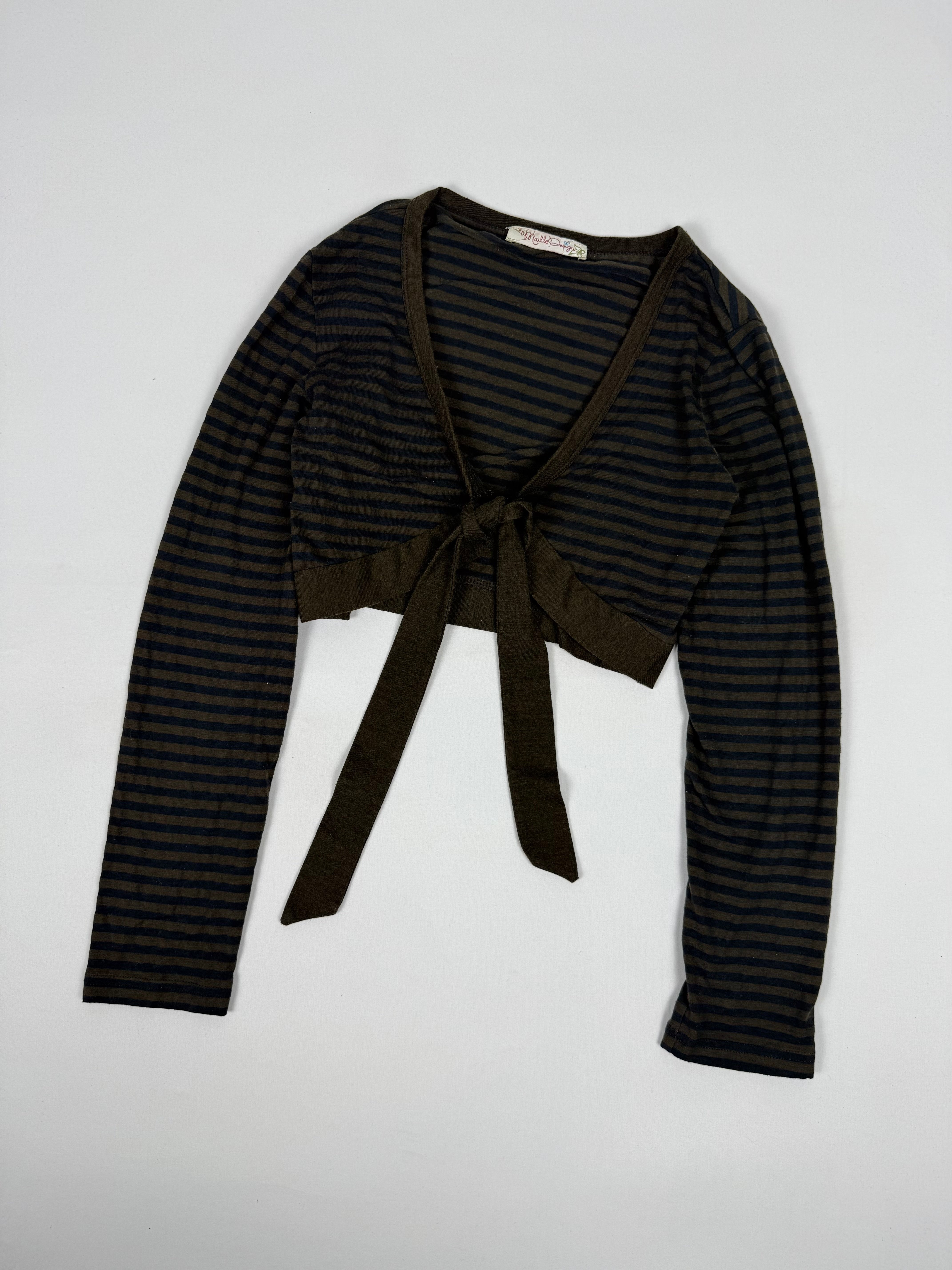 Brown striped bolero top (L)