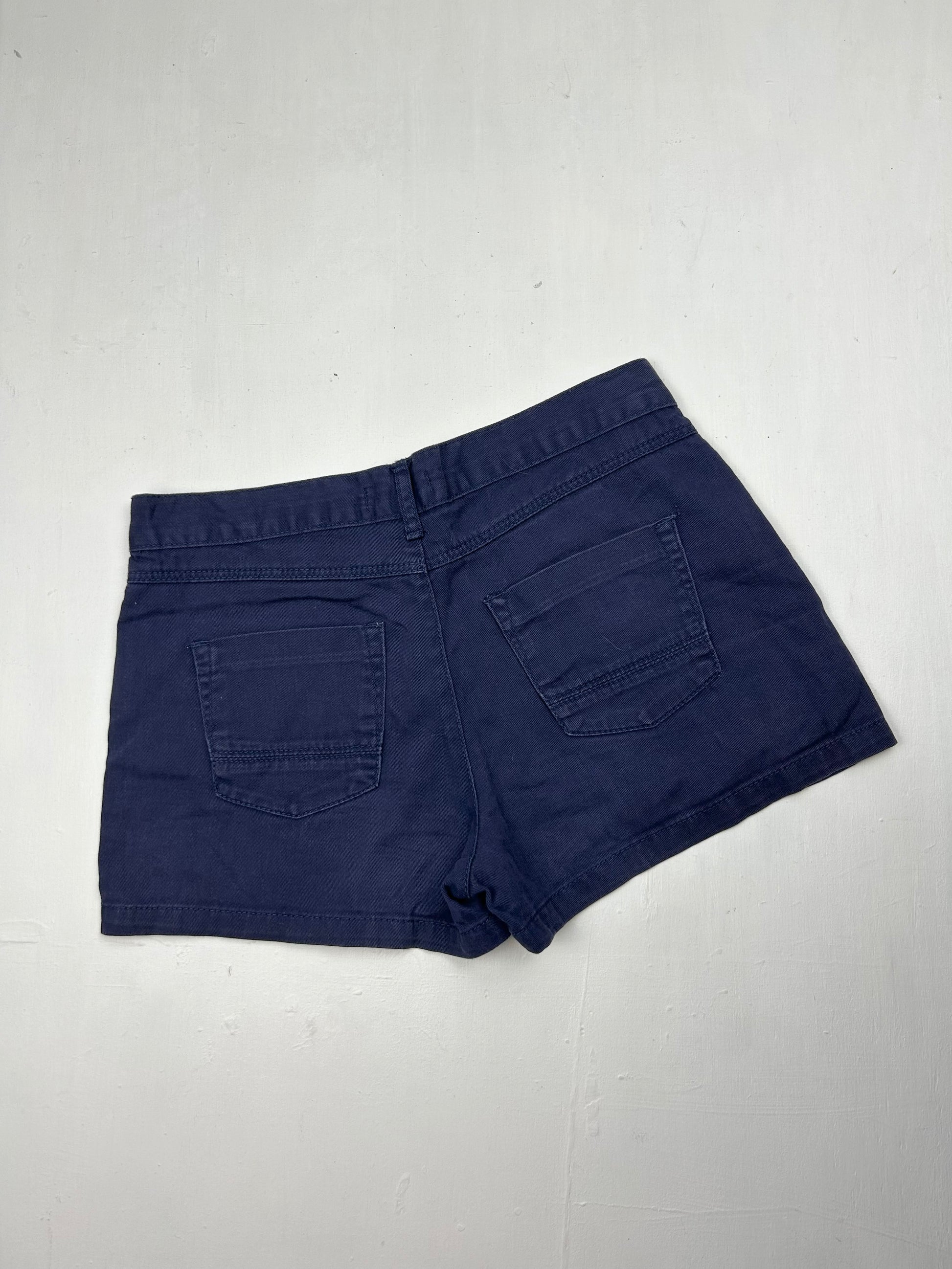 Navy blue cotton mid rise mini short (XS)
