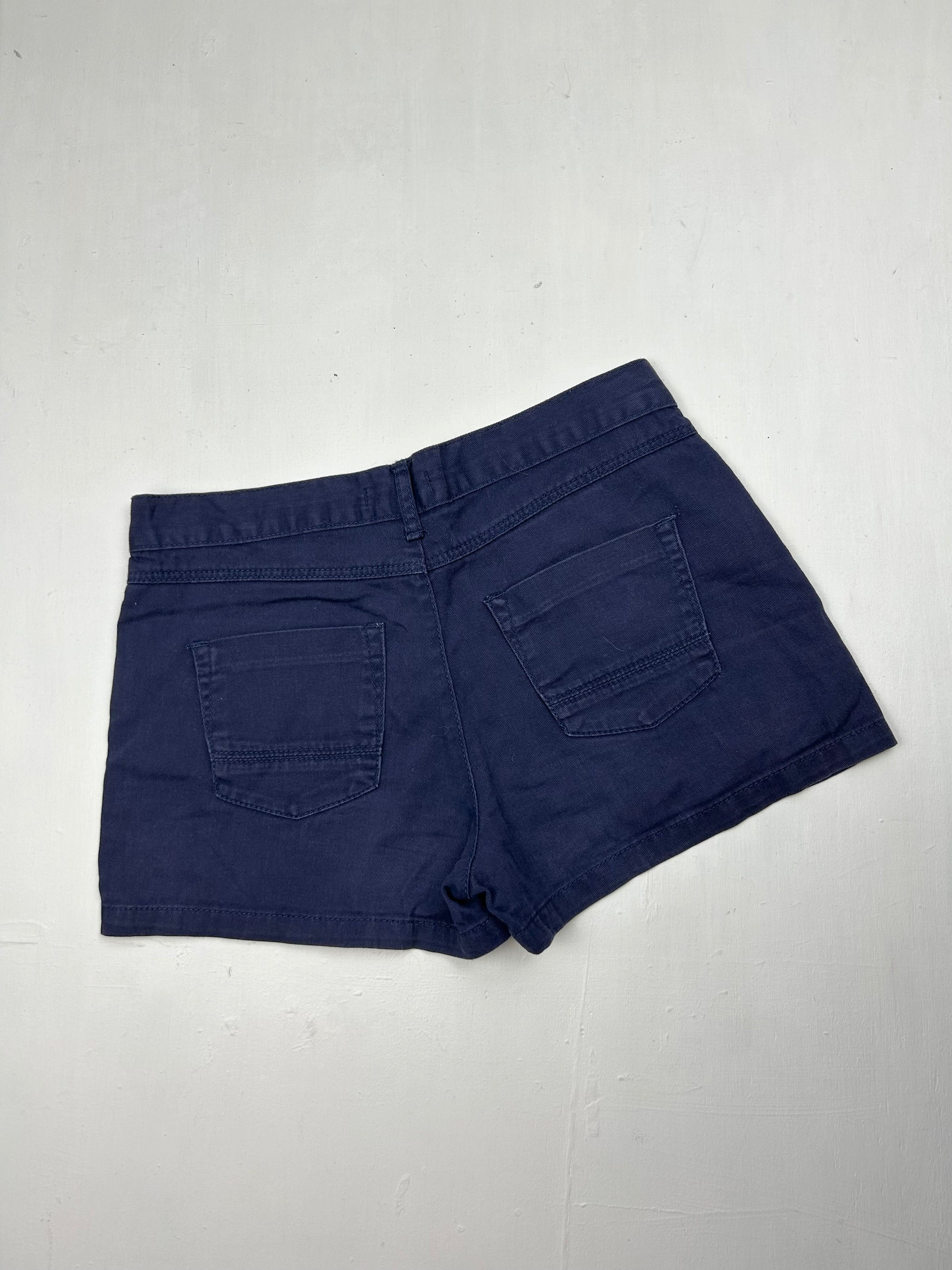 Navy blue cotton mid rise mini short (XS)