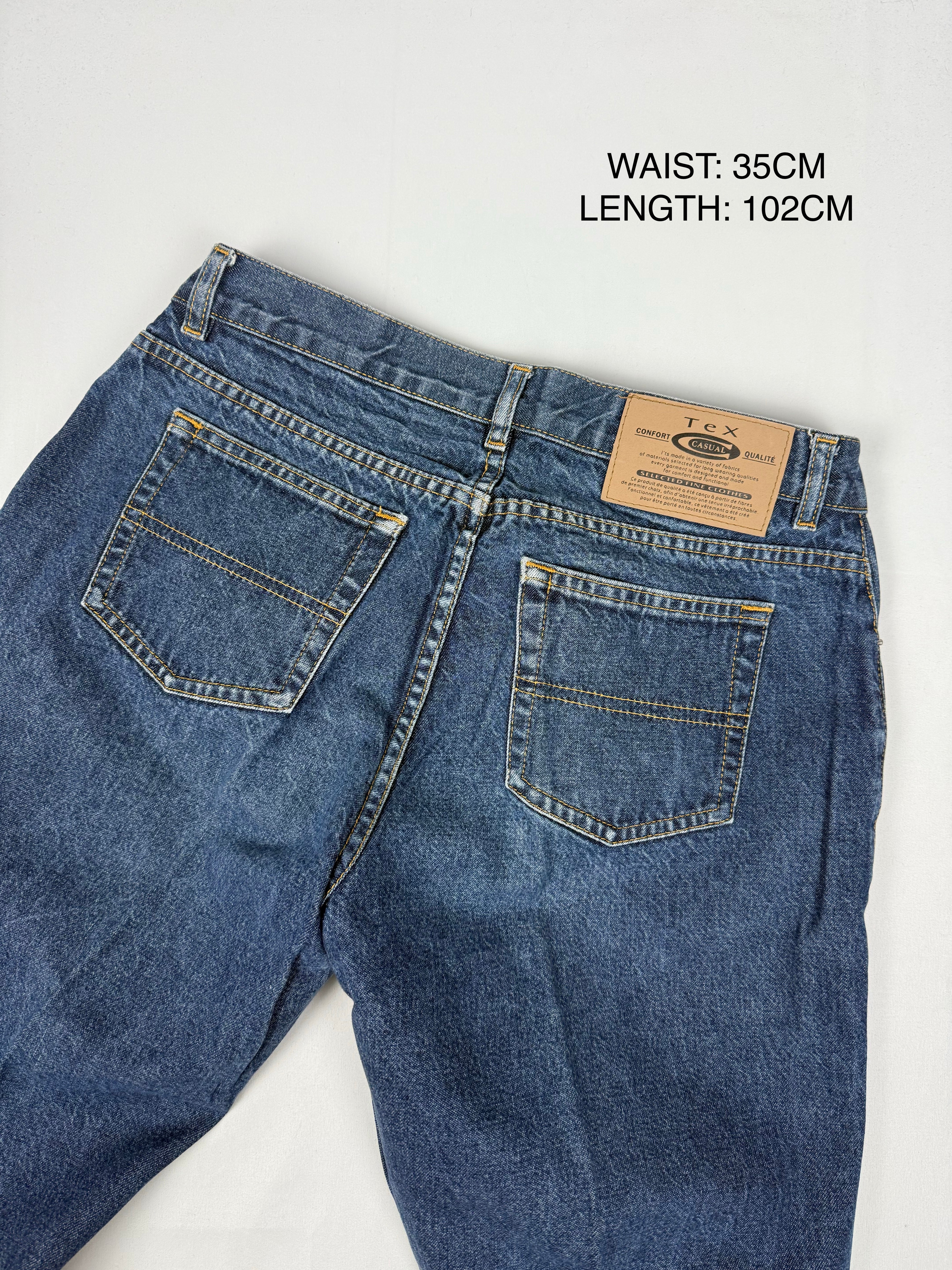 Navy mid rise baggy pants (S/M)