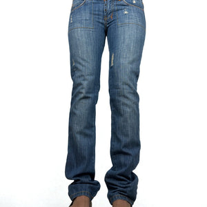 Blue denim low waist straight legs pants (XS/S)