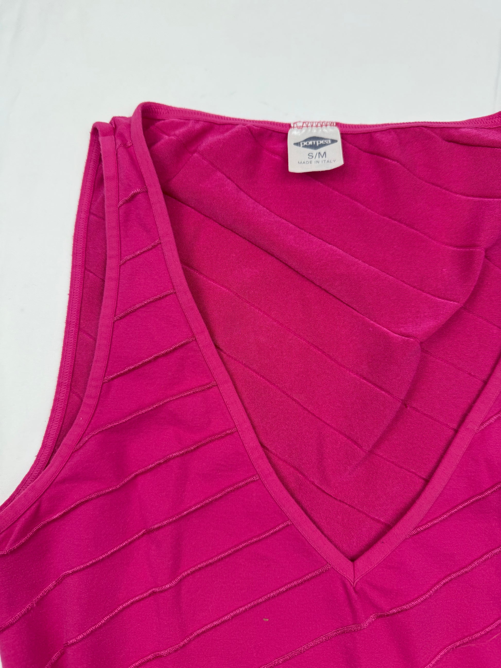 Pink striped super stretchy tank top (S/M)
