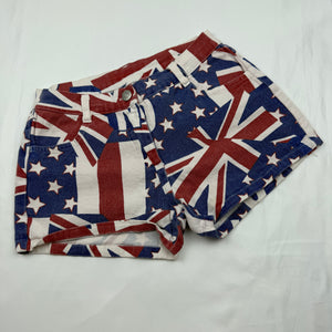 Flags print mid rise mini short (XS/S)