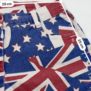 Flags print mid rise mini short (XS/S)