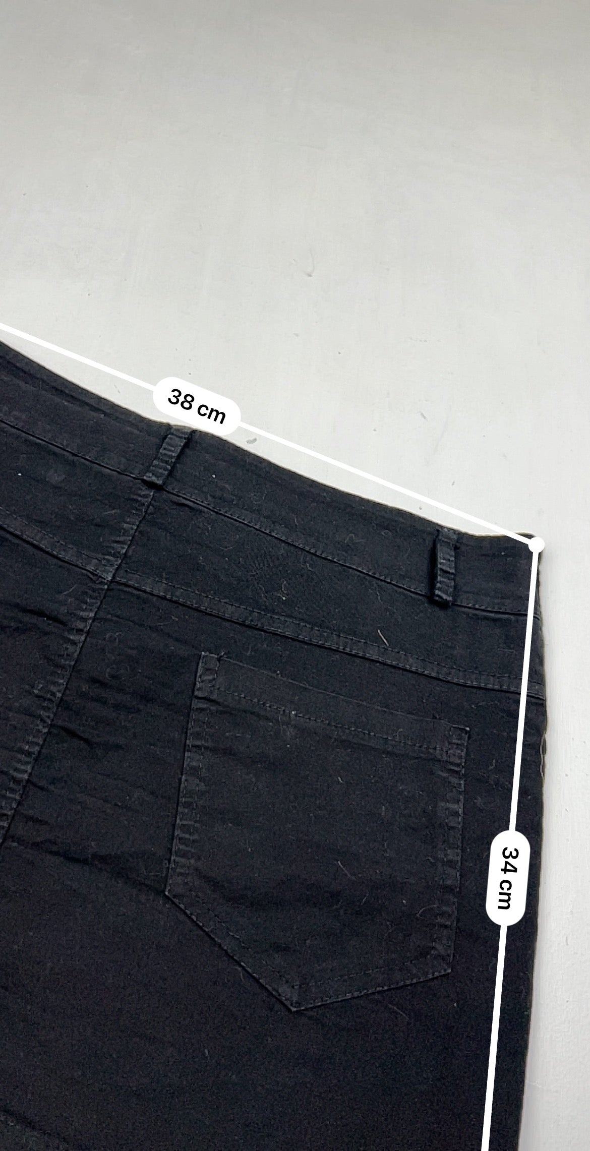 Black denim low rise mini skirt (S/M)
