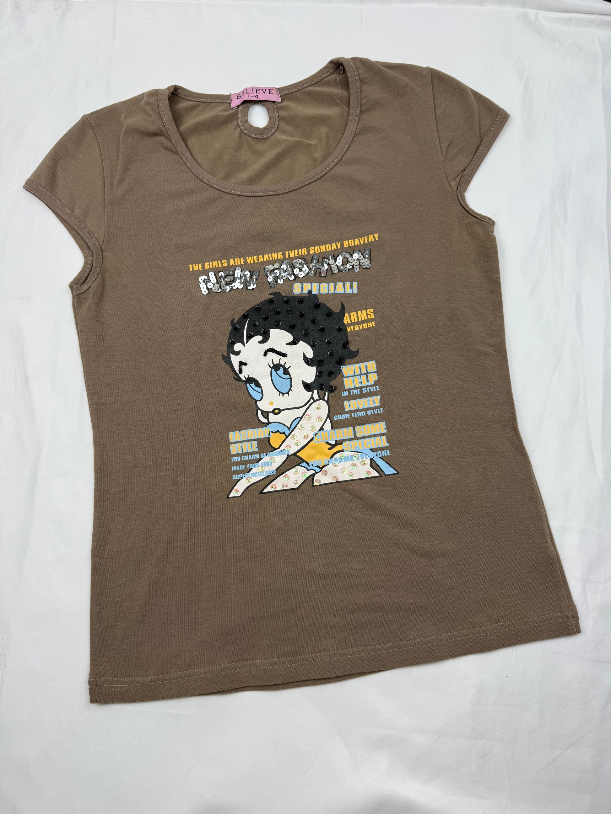 Khaki graphic tee (S/M)
