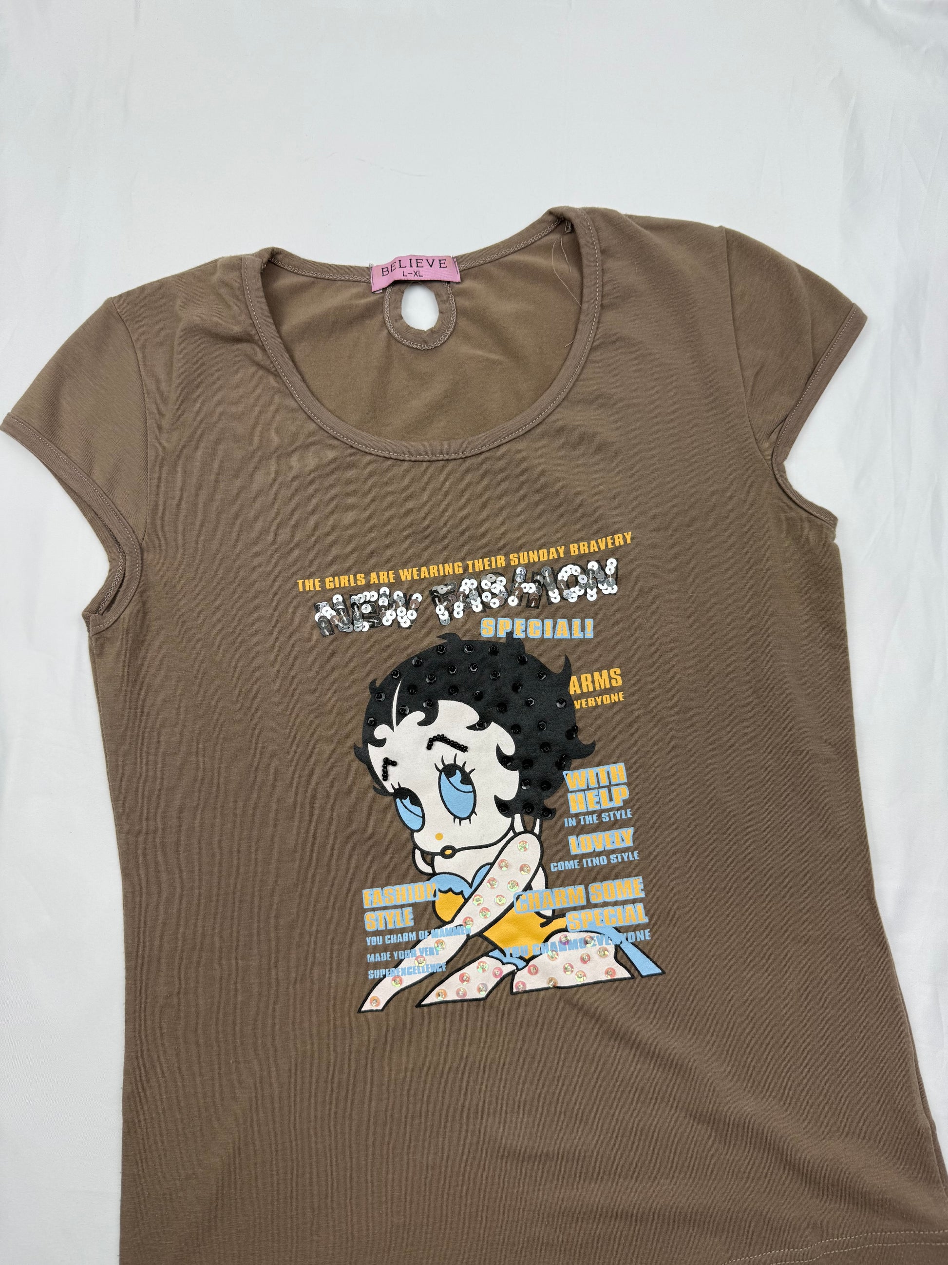 Khaki graphic tee (S/M)