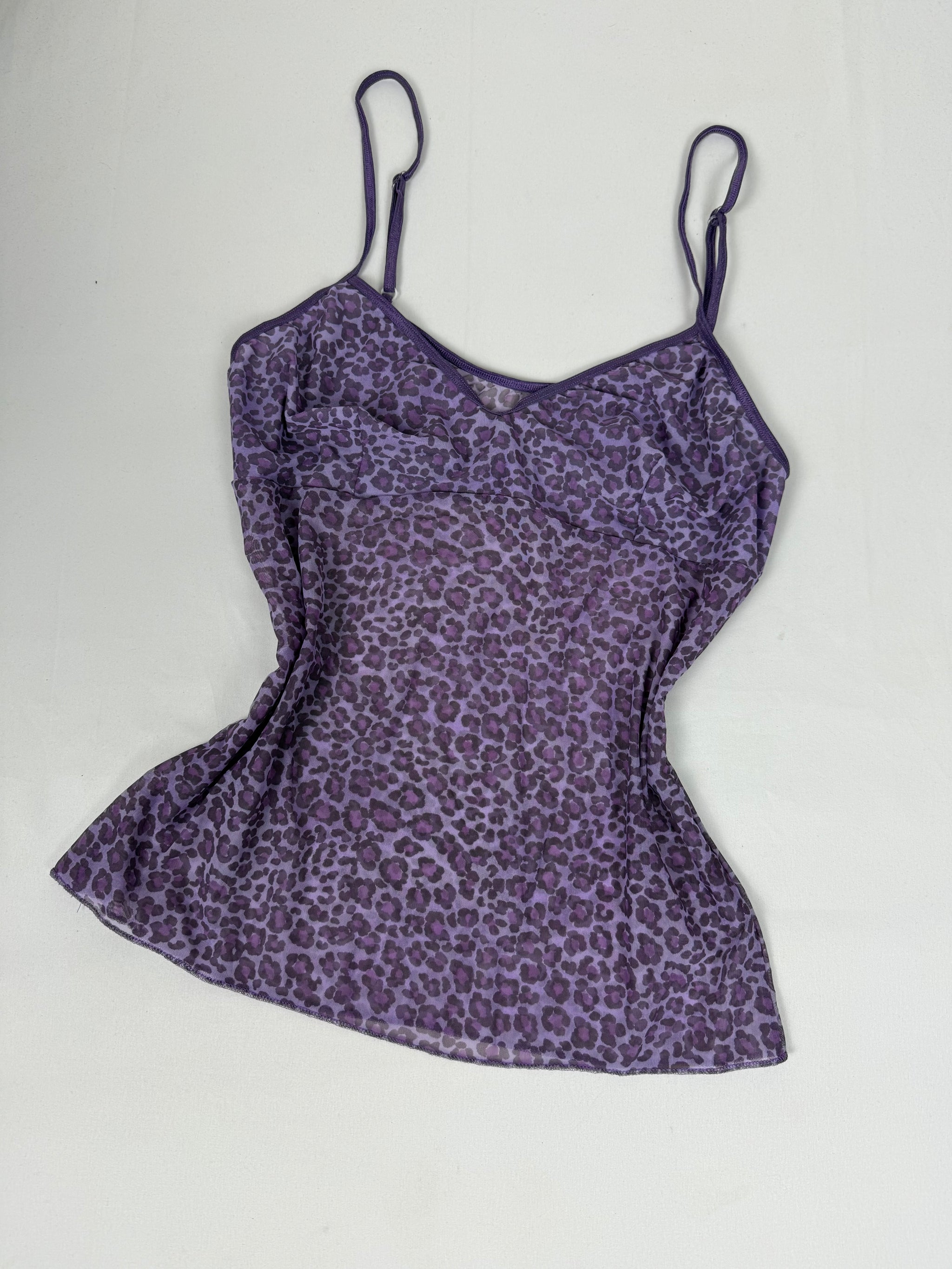 Purple mesh animal print top + panty set (XL)