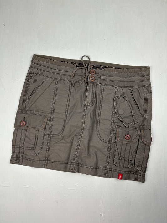 Brown cargo 100% cotton mini skirt (M/L)