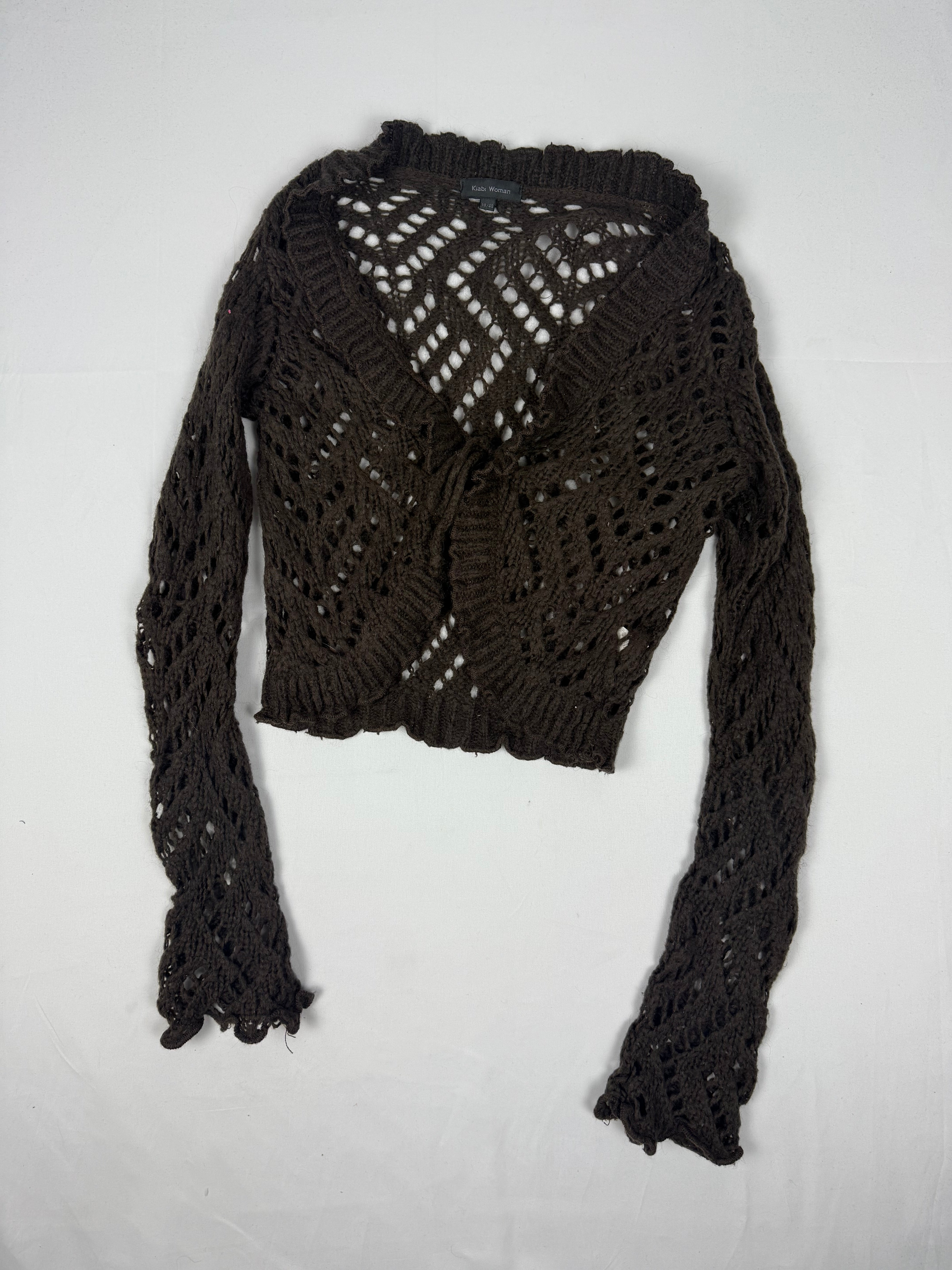 Brown crochet cardigan jumper (S/M)