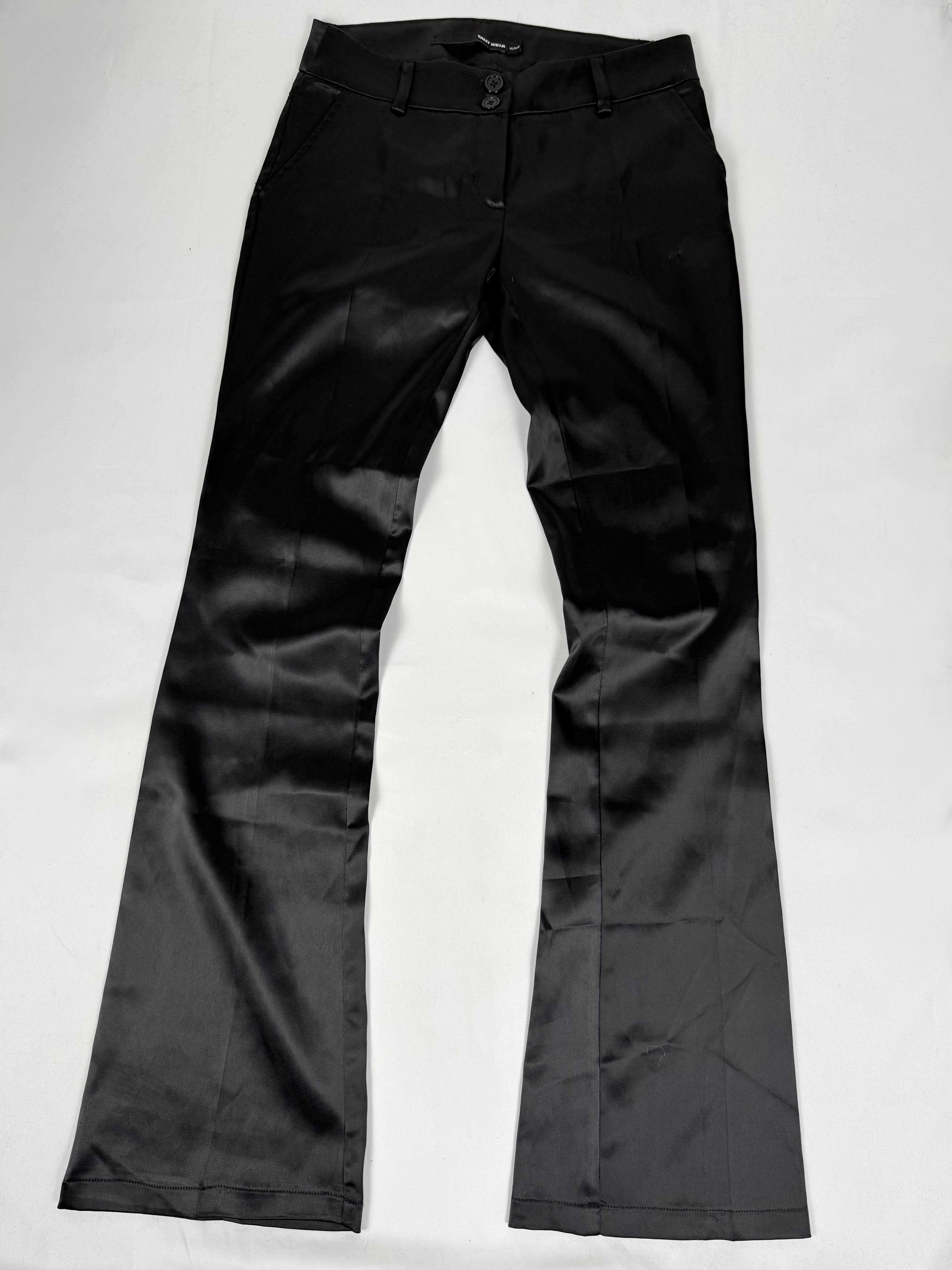 Black low rise silky office pants (XS)