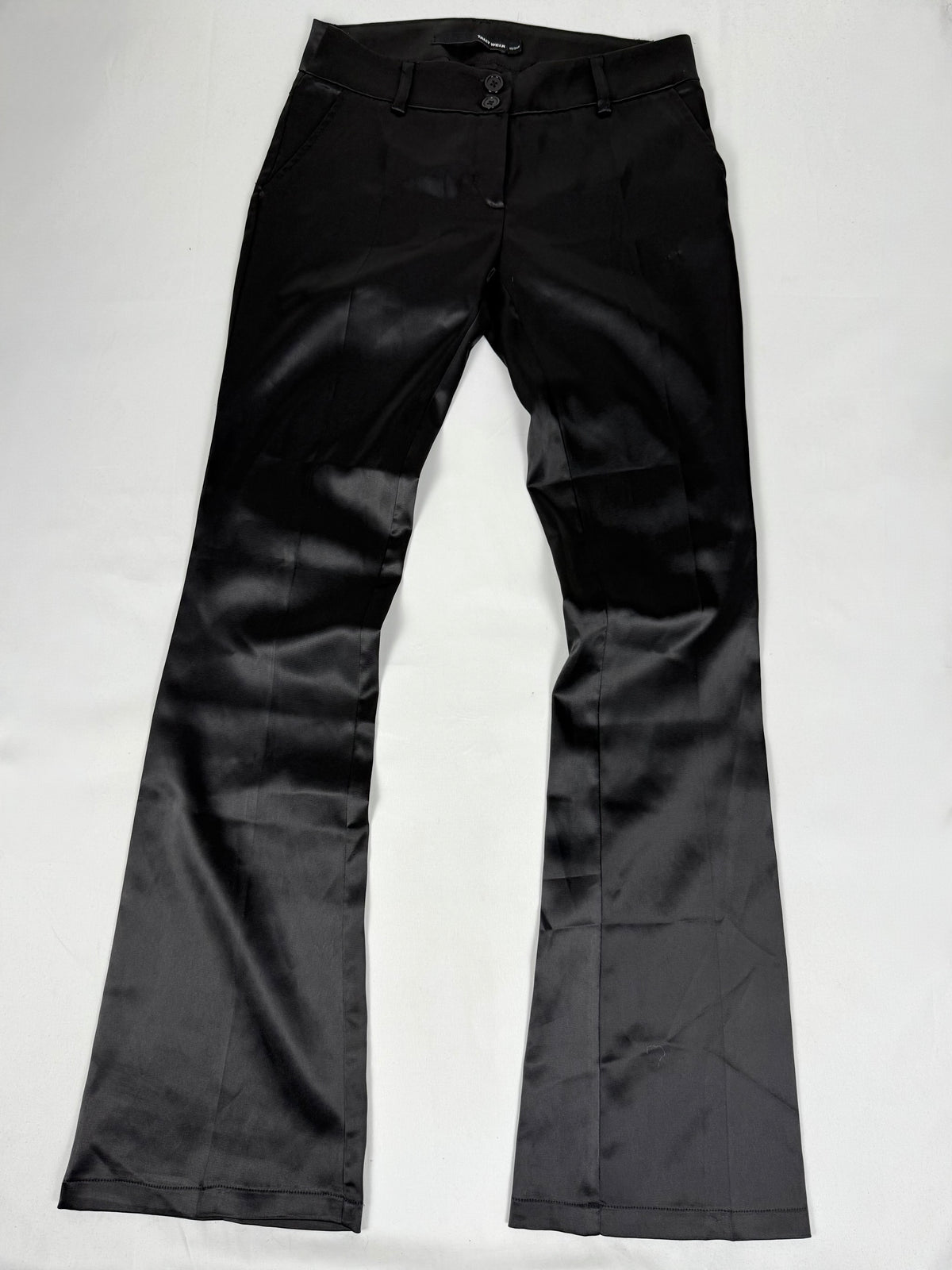 Black low rise silky office pants (XS)
