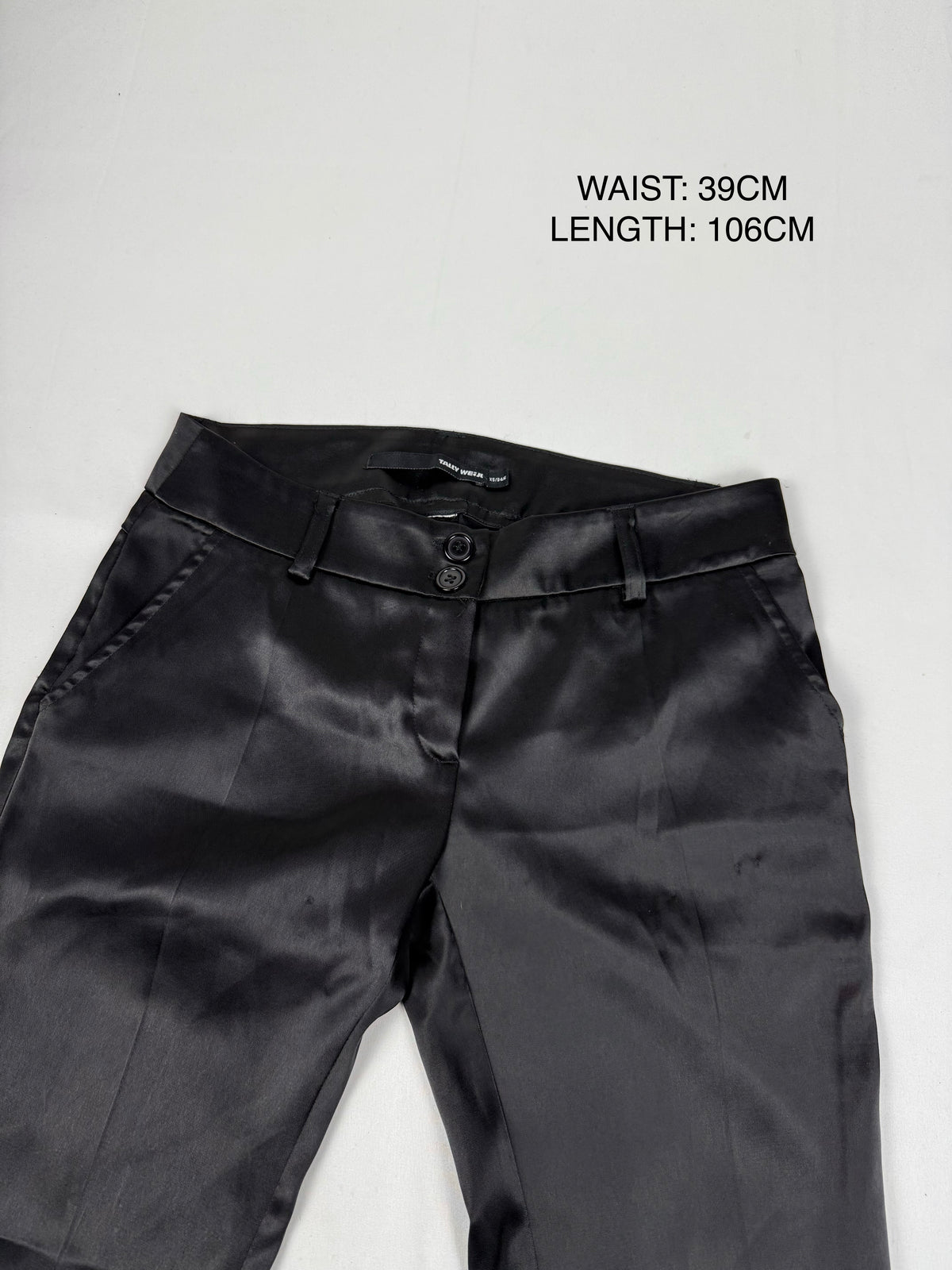 Black low rise silky office pants (XS)
