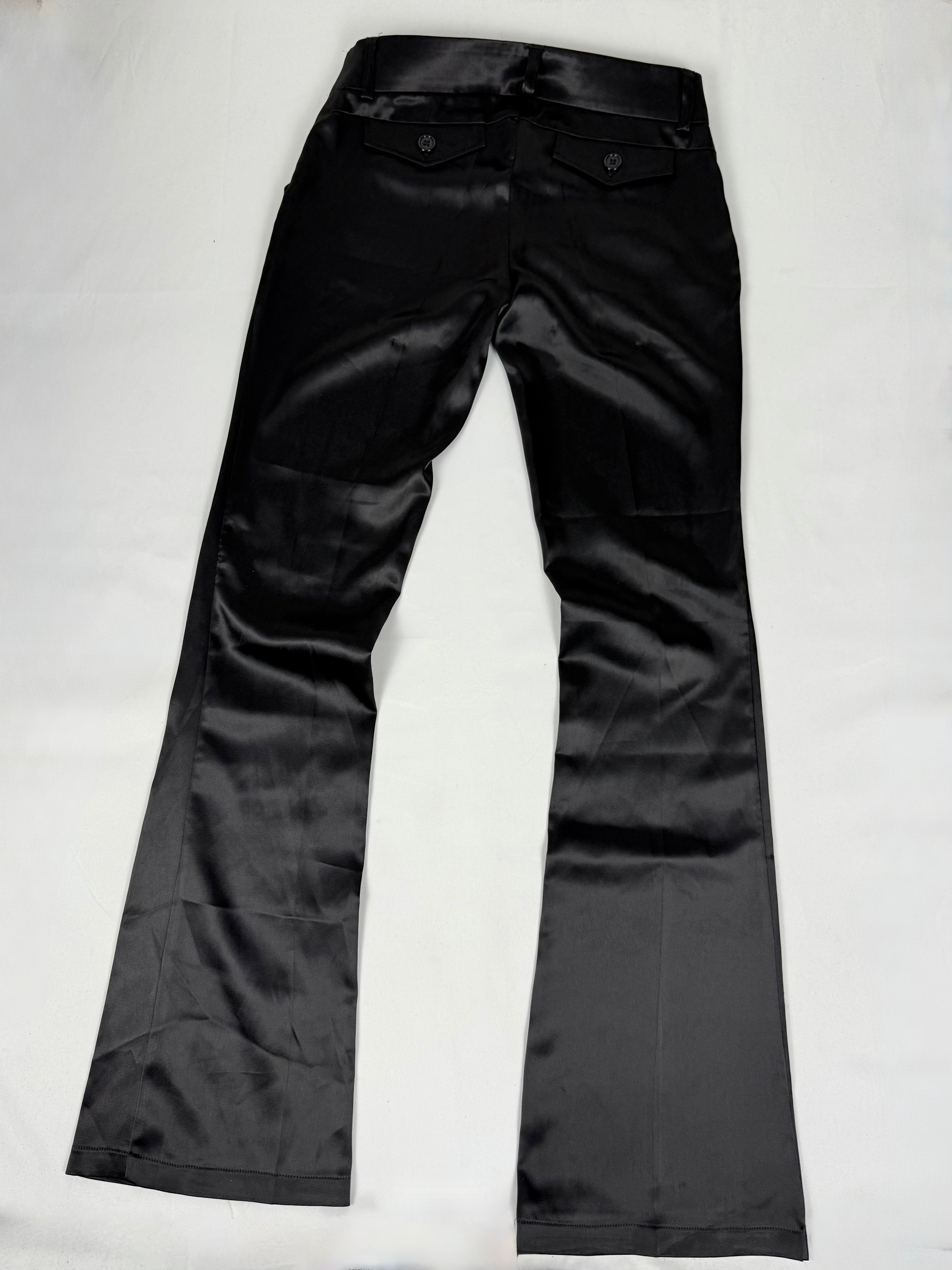 Black low rise silky office pants (XS)