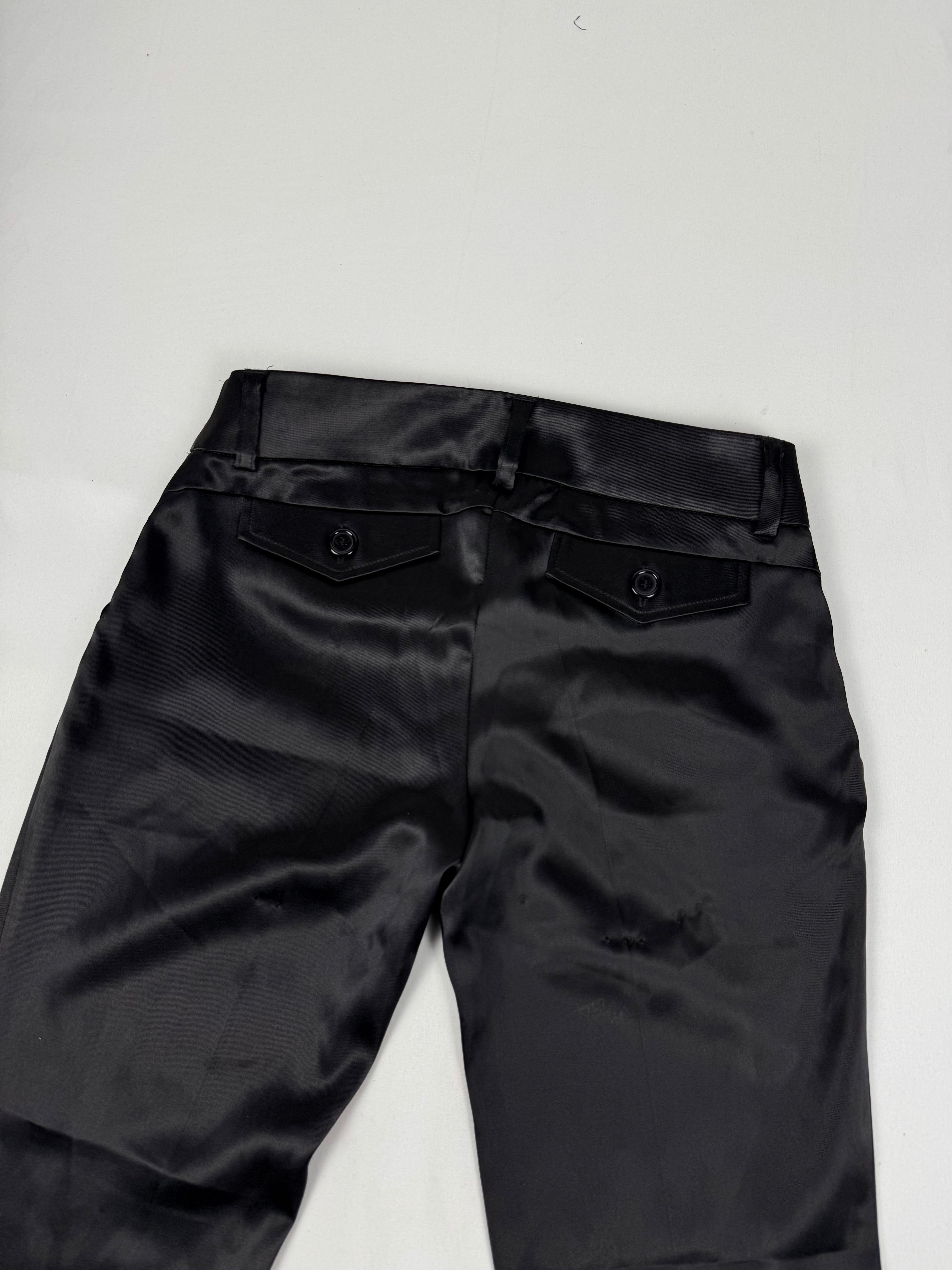 Black low rise silky office pants (XS)