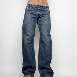 Blue denim low waist baggy pants (L)