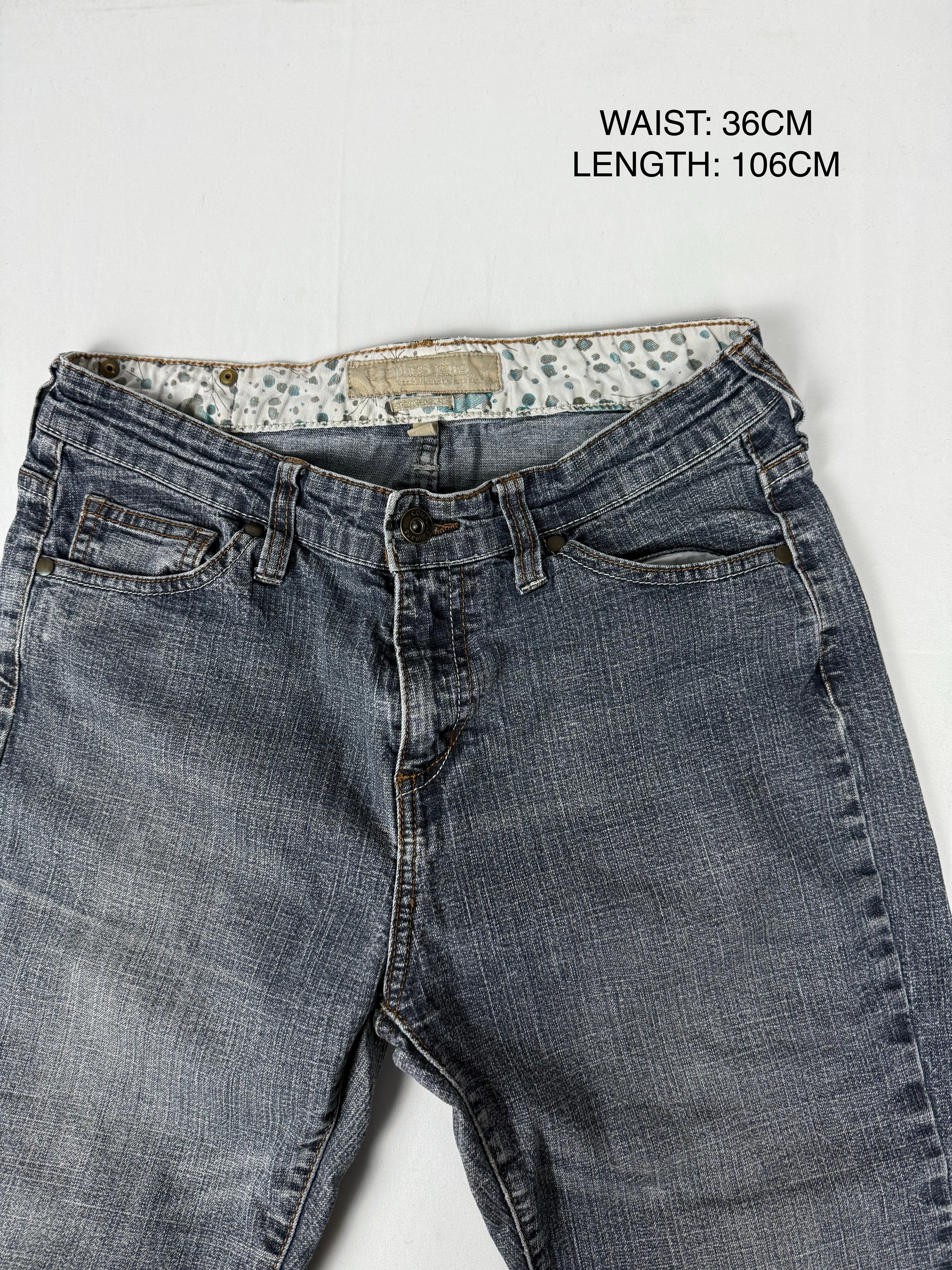 Grey low rise bootcut denim pants (S)