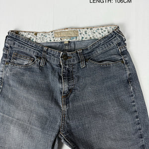 Grey low rise bootcut denim pants (S)
