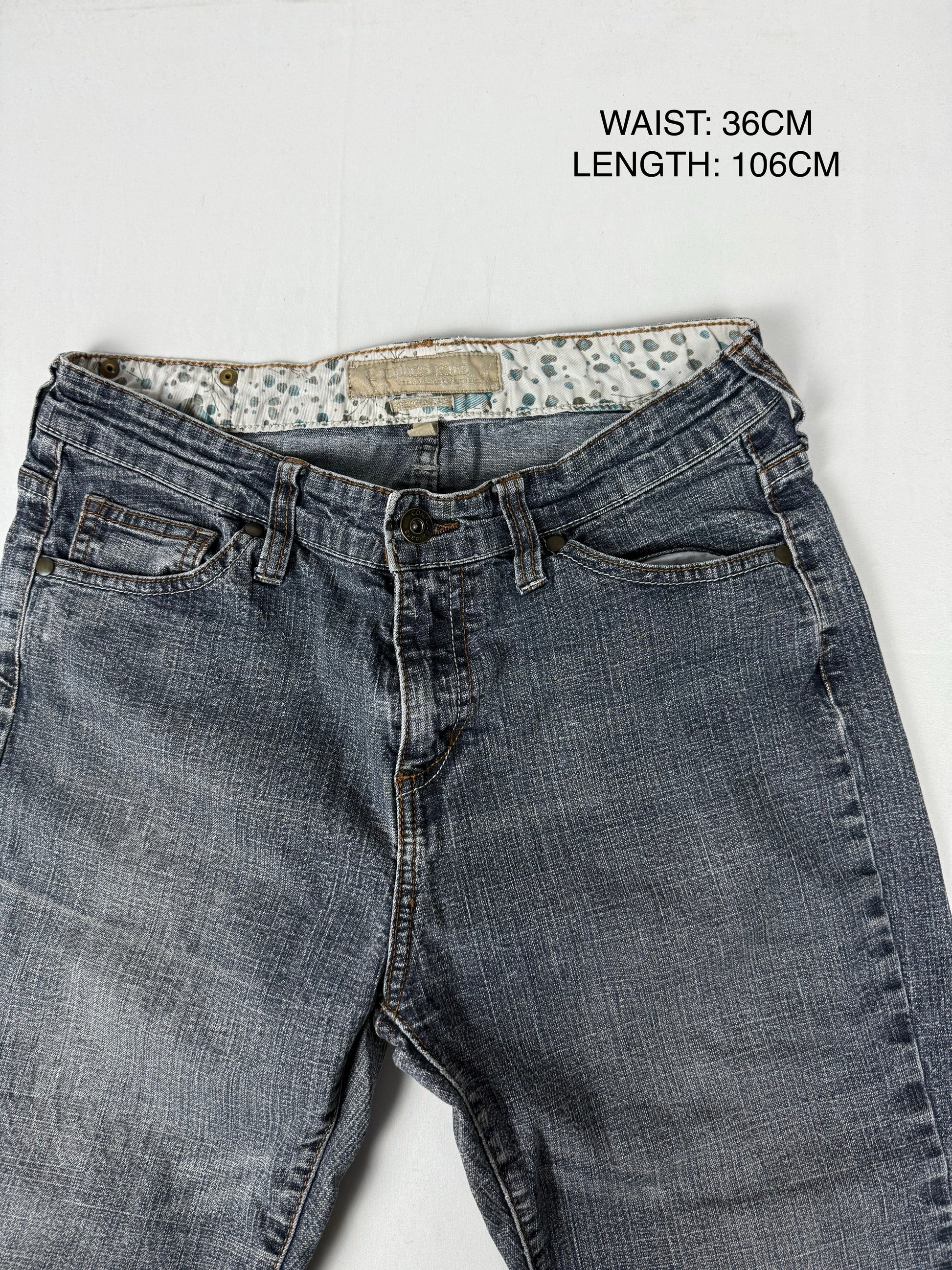 Grey low rise bootcut denim pants (S)