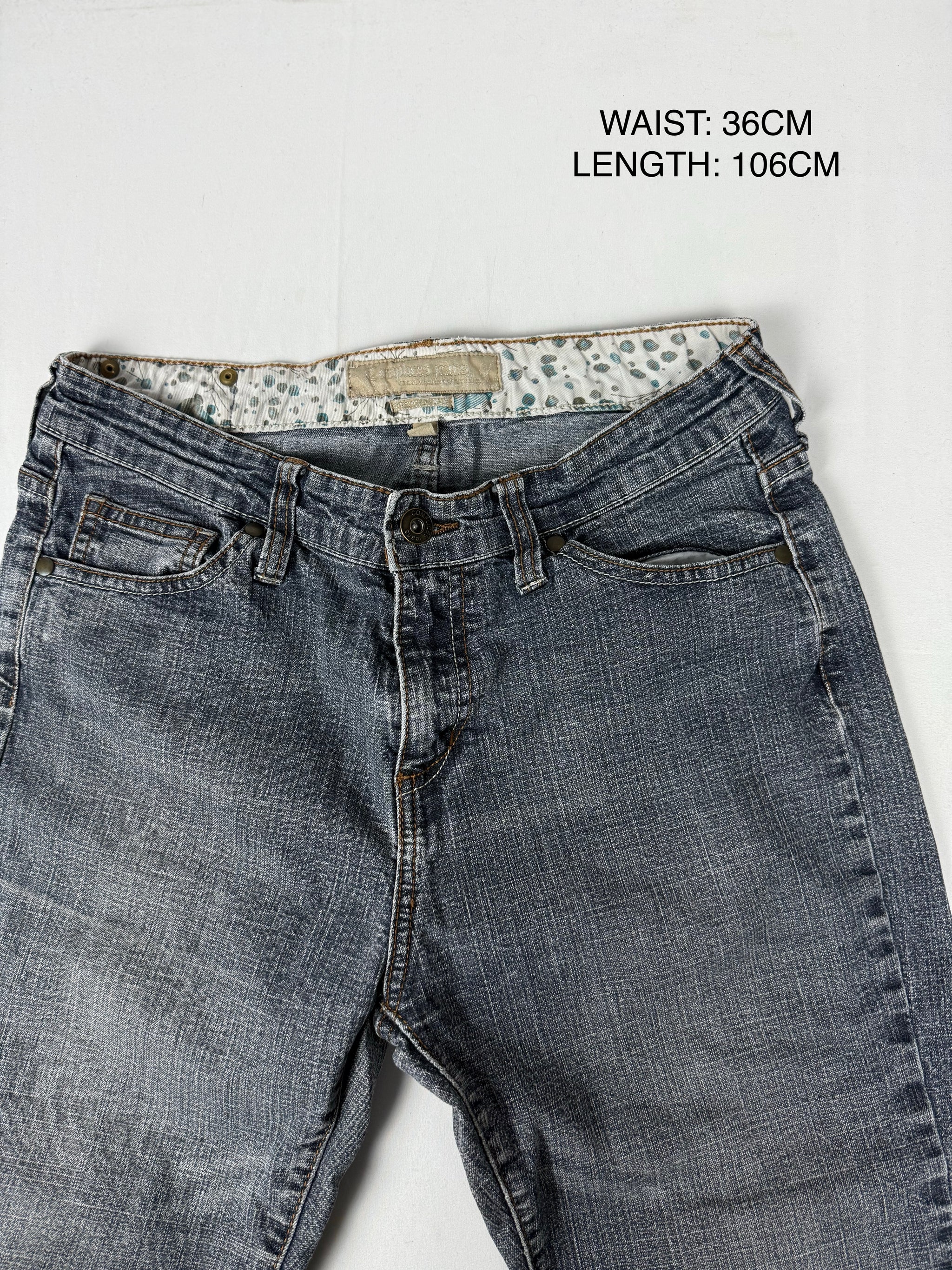 Grey low rise bootcut denim pants (S)