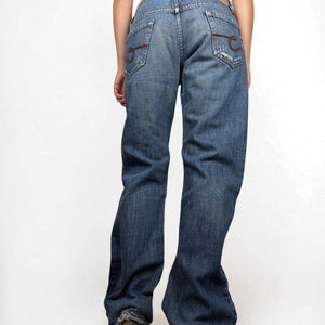Blue denim low waist baggy pants (L)