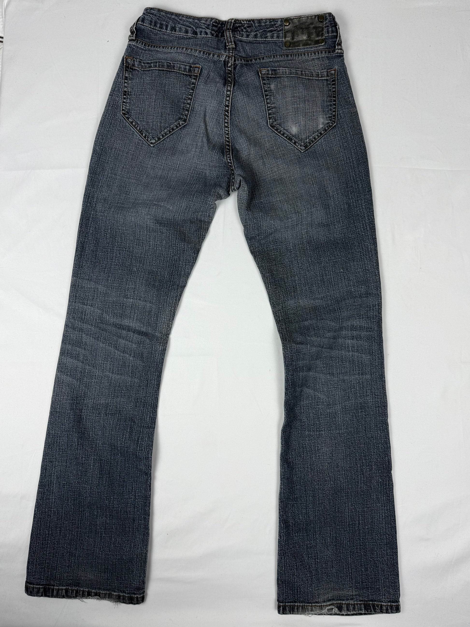 Grey low rise bootcut denim pants (S)