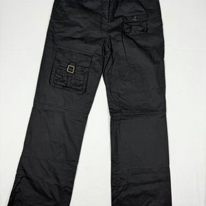 Black cargo low rise baggy pants (S)