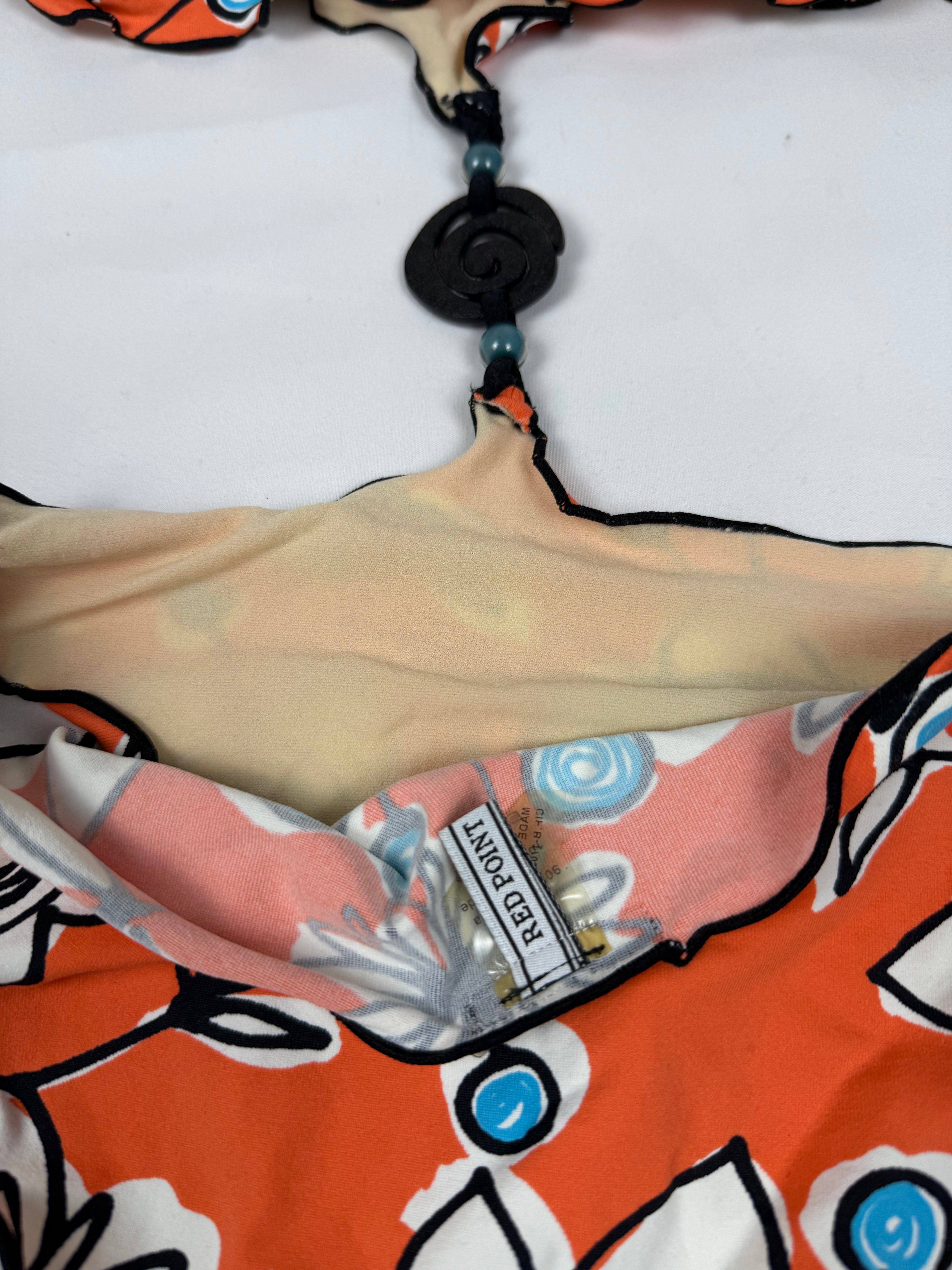 Orange floral low rise bikini set (XS)