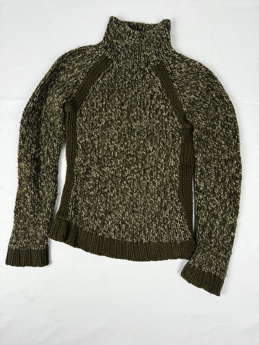 Khaki high neck jumper (S/M)