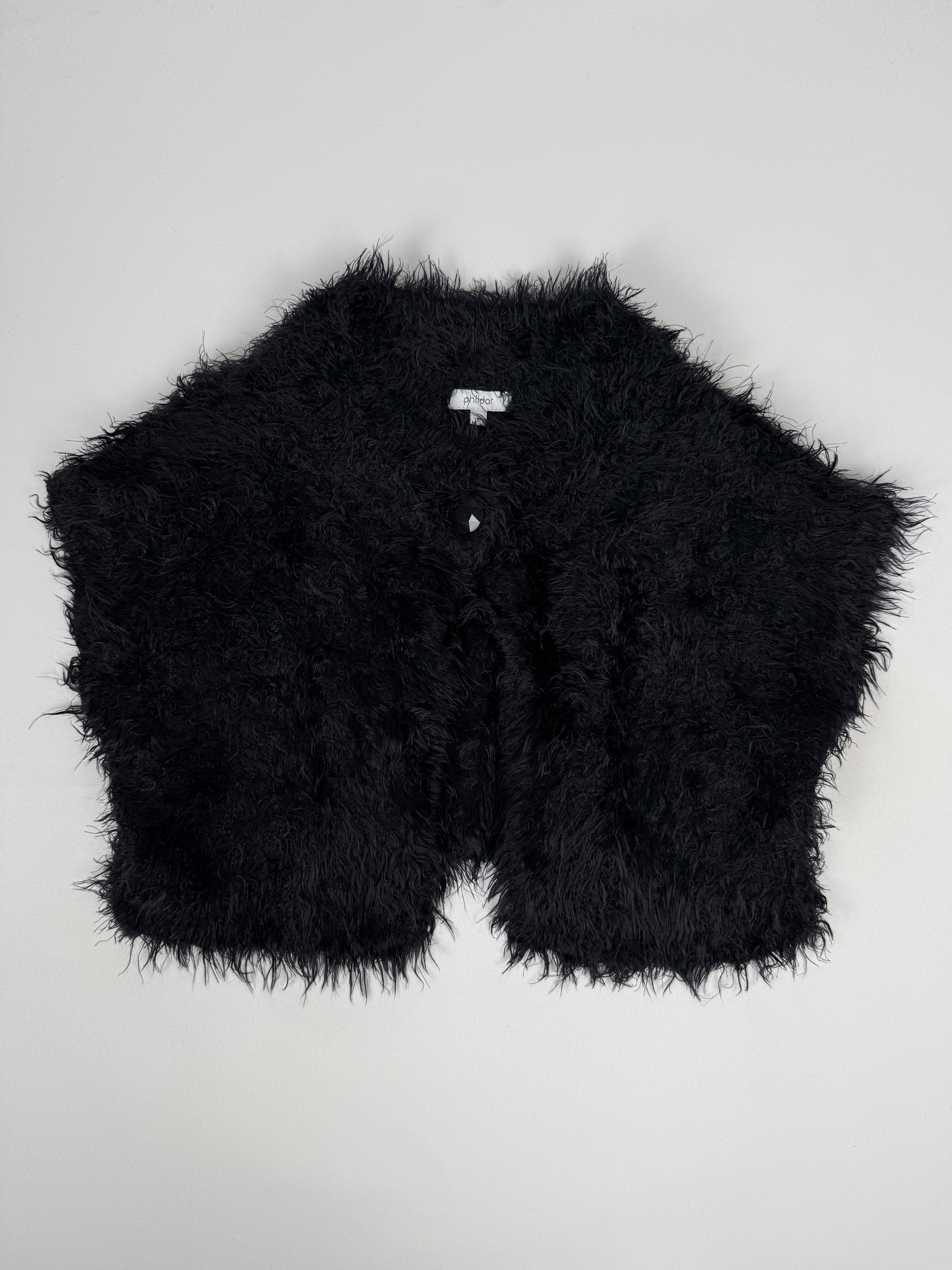 Black faux fur bolero top (L)