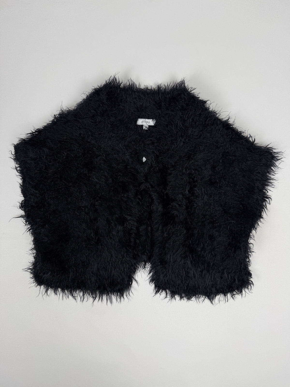 Black faux fur bolero top (L)