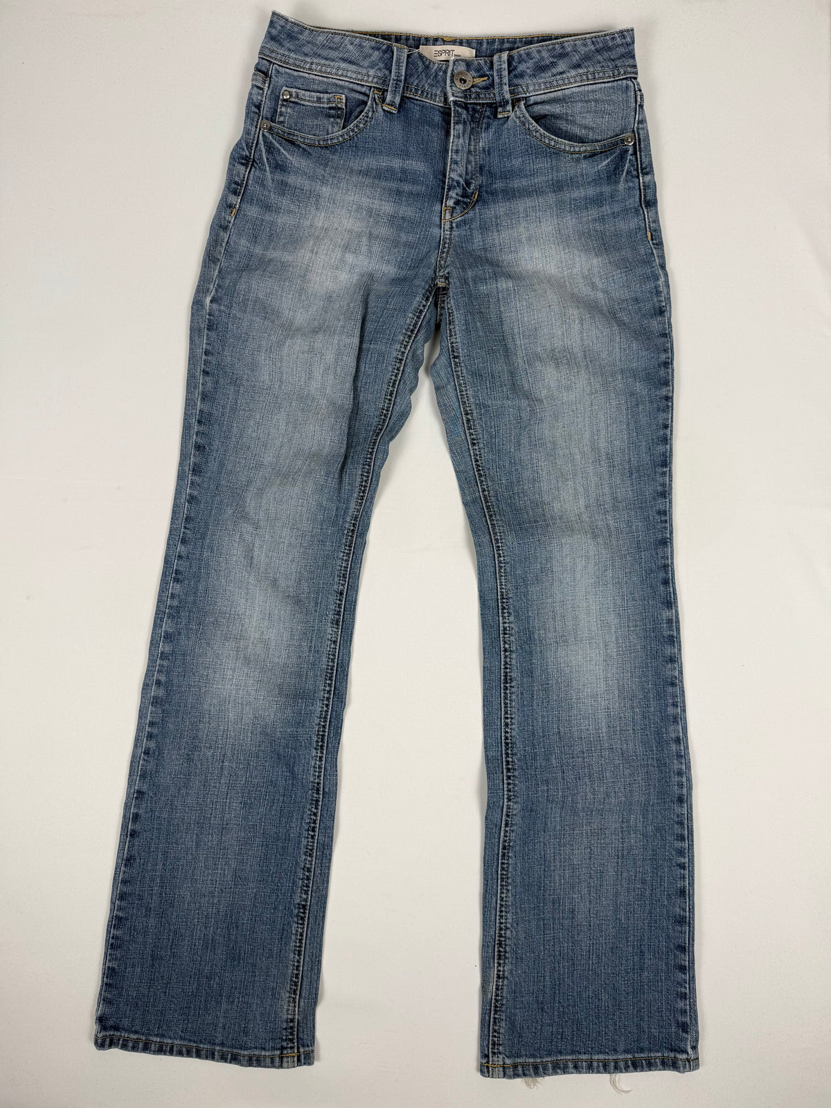 Pantalon droit taille basse en jean noir (XS)